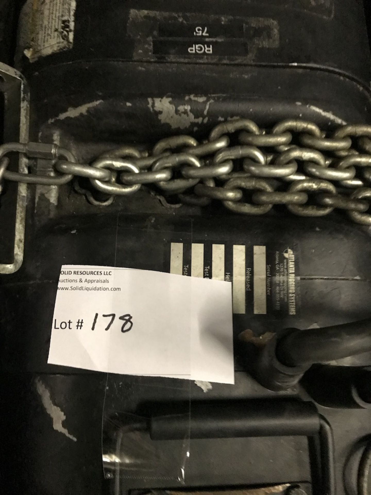 LOT OF: (1) ATLANTA RIGGING SYSTEMS LODESTAR ELECTRIC CHAIN HOISTS RATED FOR 2 TON AND (1) HOIST RAT - Image 5 of 5