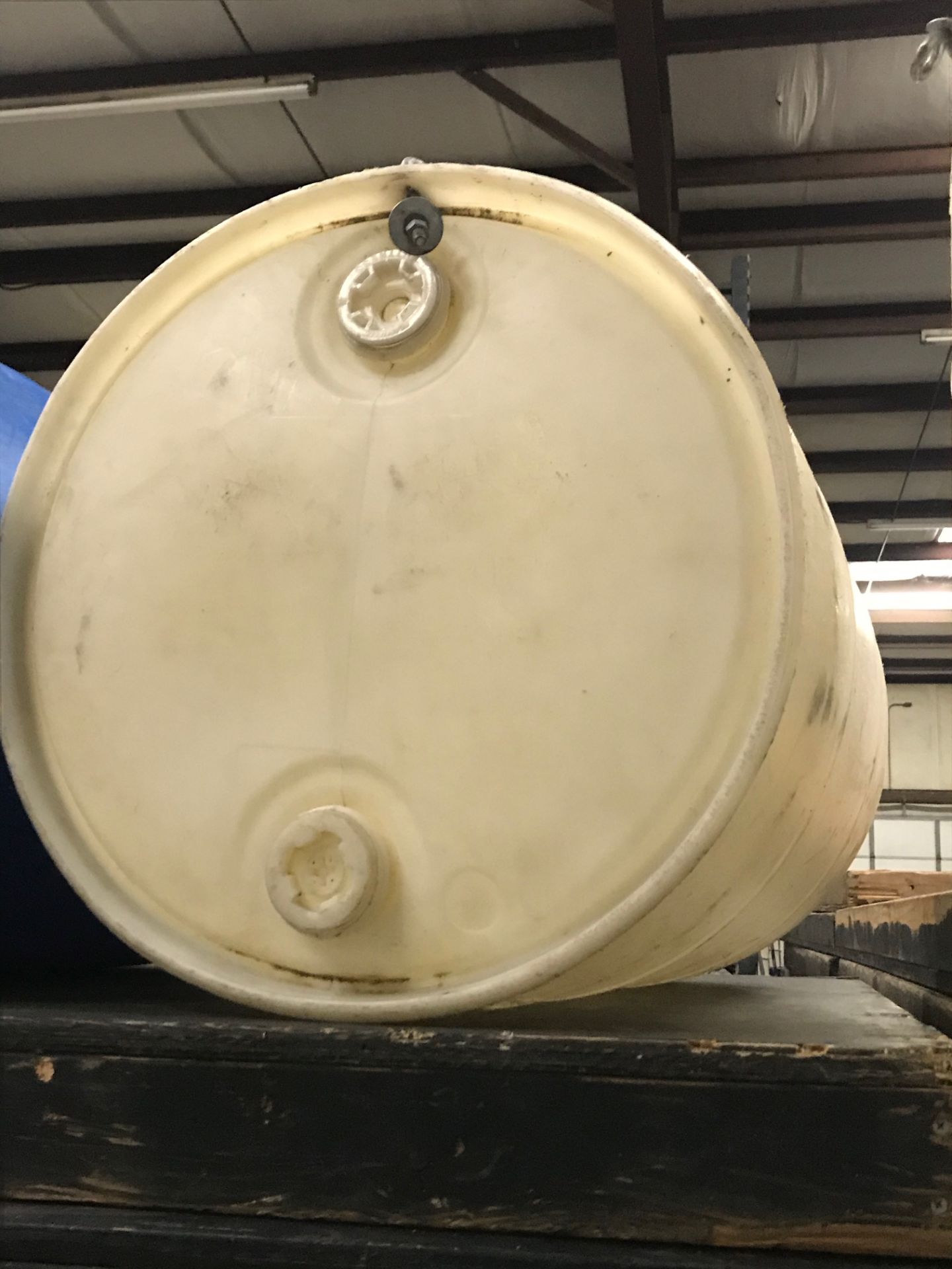 LOT OF: (4) 55 GALLON DRUMS W/ LIDS (USED FOR WATER WEIGHTS FOR RIGGING)