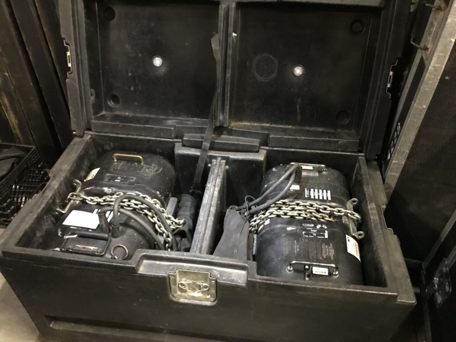 LOT OF: (1) ATLANTA RIGGING SYSTEMS LODESTAR ELECTRIC CHAIN HOISTS RATED FOR 2 TON AND (1) HOIST RAT