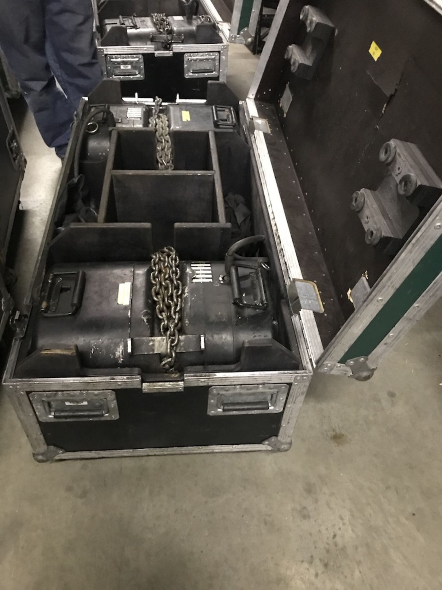 LOT OF: (2) ATLANTA RIGGING SYSTEMS LODESTAR ELECTRIC CHAIN HOISTS RATED FOR 1 TON, BOTH HAVE 60' FE