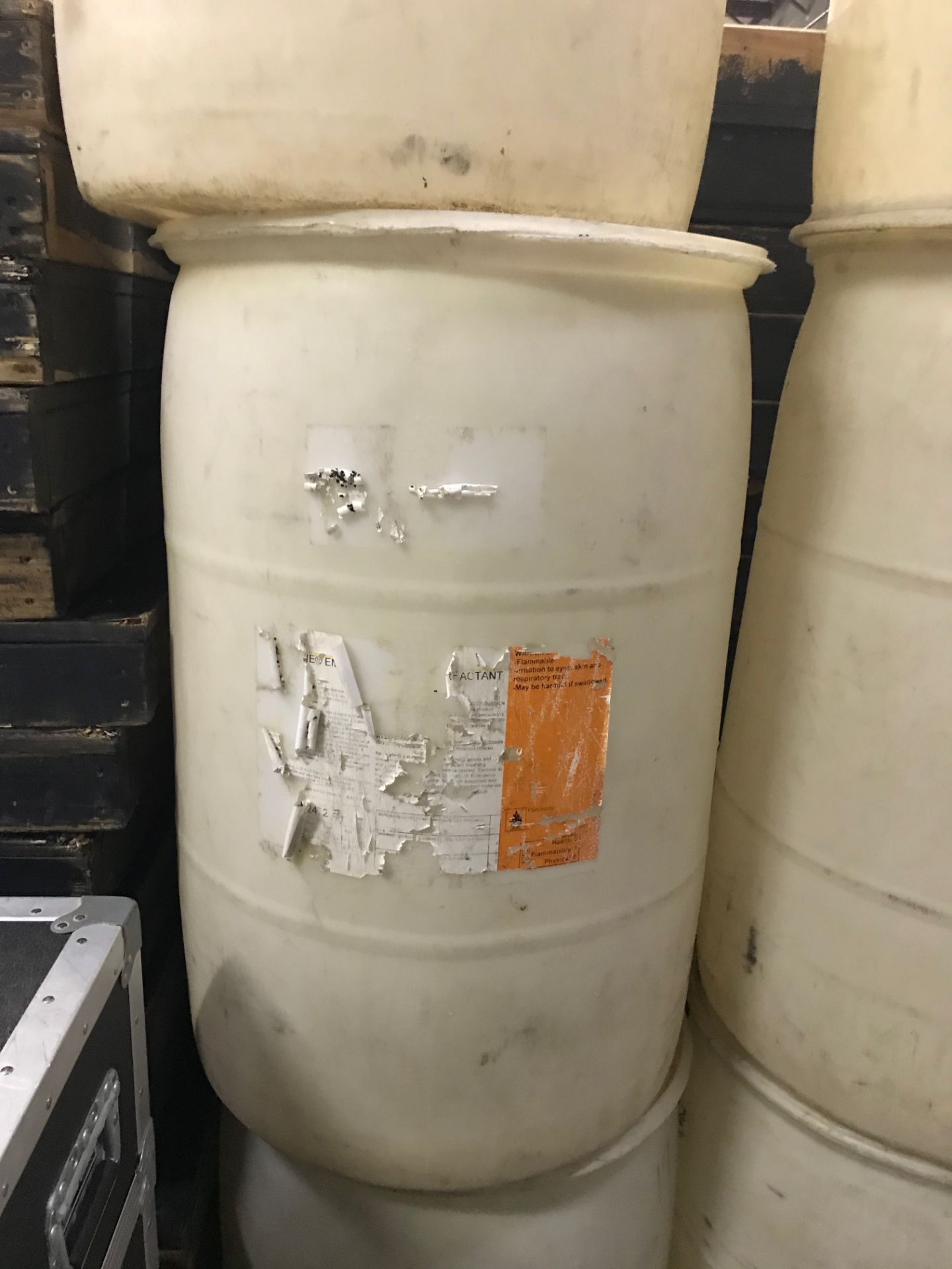 LOT OF: (4) 55 GALLON DRUMS W/ LIDS (USED FOR WATER WEIGHTS FOR RIGGING) - Image 3 of 4