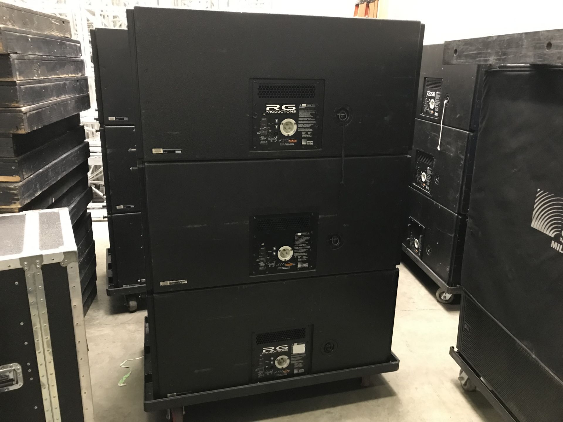 LOT OF: (3) MEYER SOUND, 700-HP MONITORS W/ ROLLING CART - Image 3 of 5