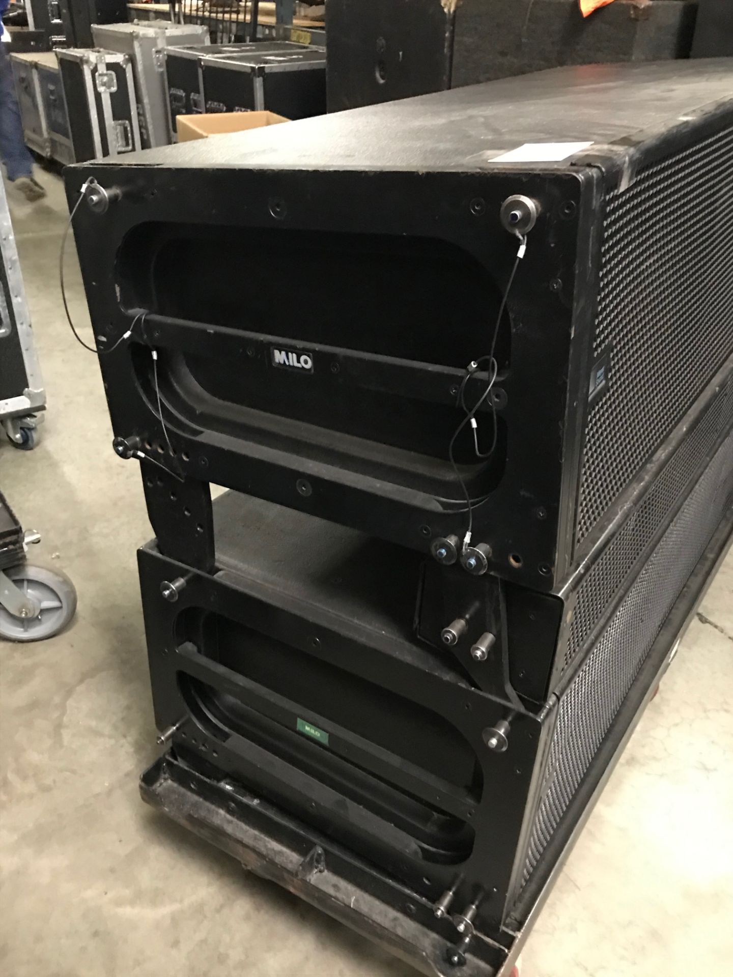 LOT OF: (2) MEYER SOUND, MILO HP MONITORS W CART AND ONE SPACER - Image 3 of 6