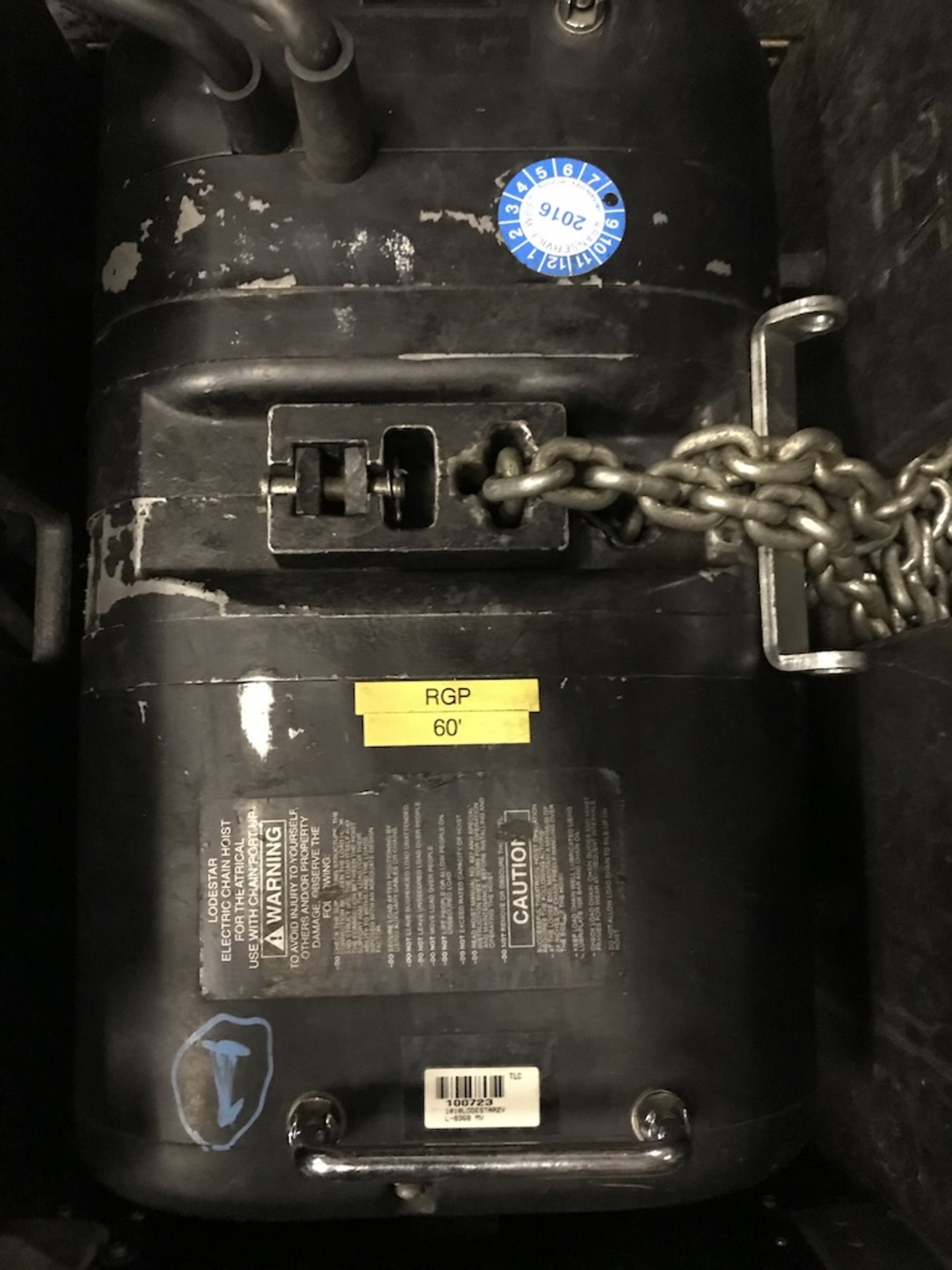 LOT OF: (1) ATLANTA RIGGING SYSTEMS LODESTAR ELECTRIC CHAIN HOIST RATED FOR 2 TON W/ 60' OF CHAIN - Image 3 of 4