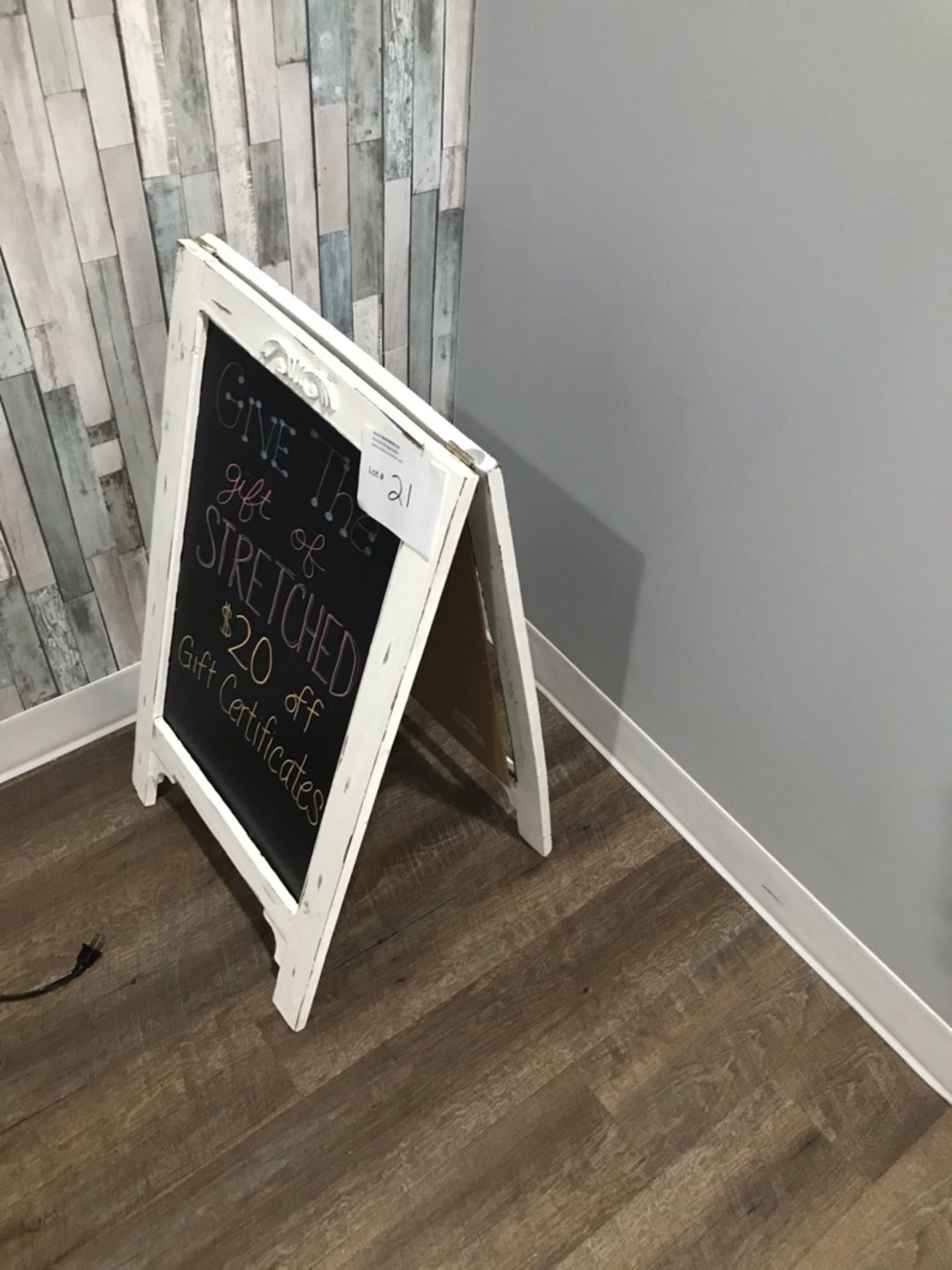 A-FRAME ADVERTISING BOARD, CHALKBOARD SURFACE, APPROX 24" HIGH