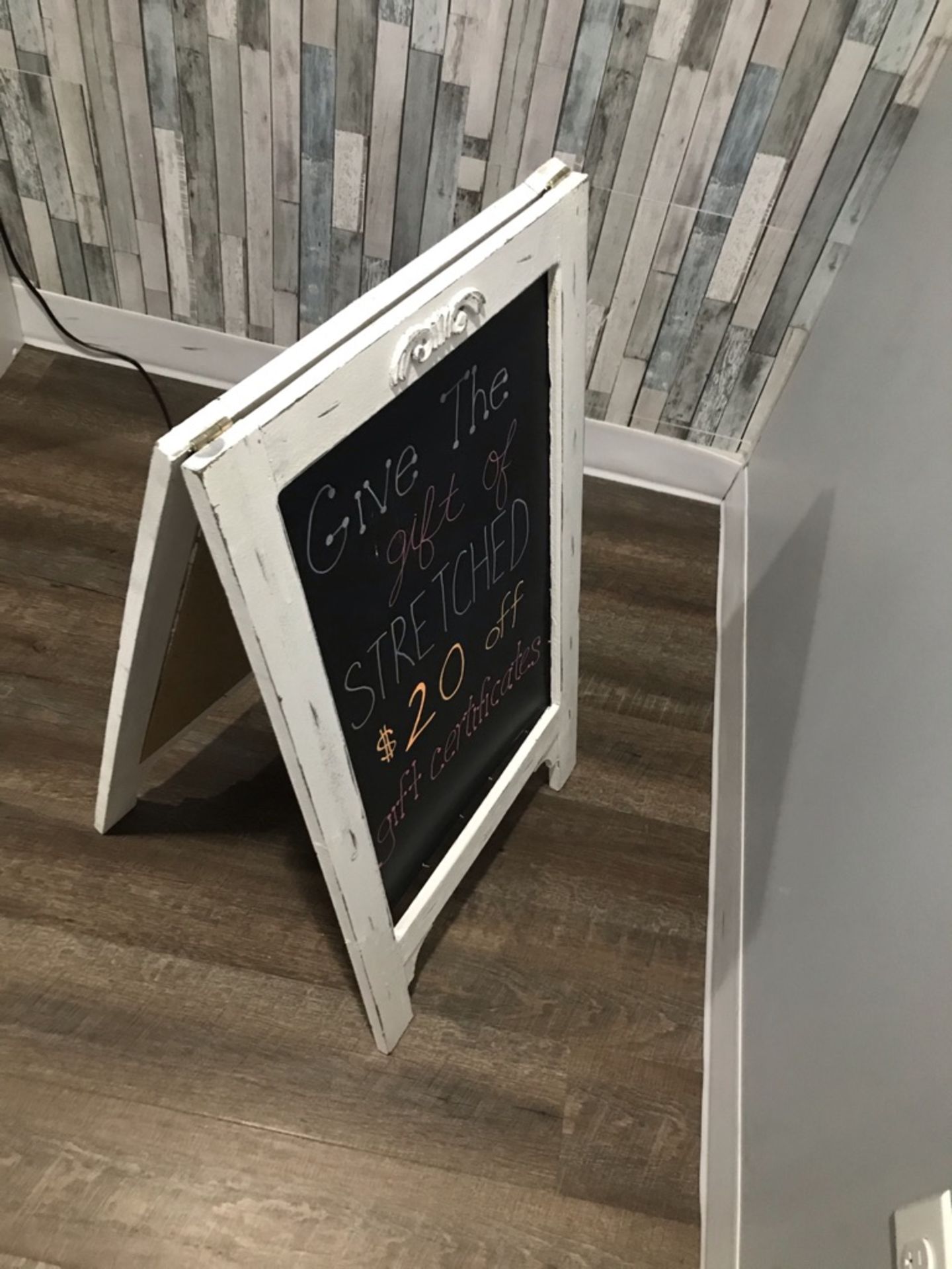 A-FRAME ADVERTISING BOARD, CHALKBOARD SURFACE, APPROX 24" HIGH - Image 2 of 4