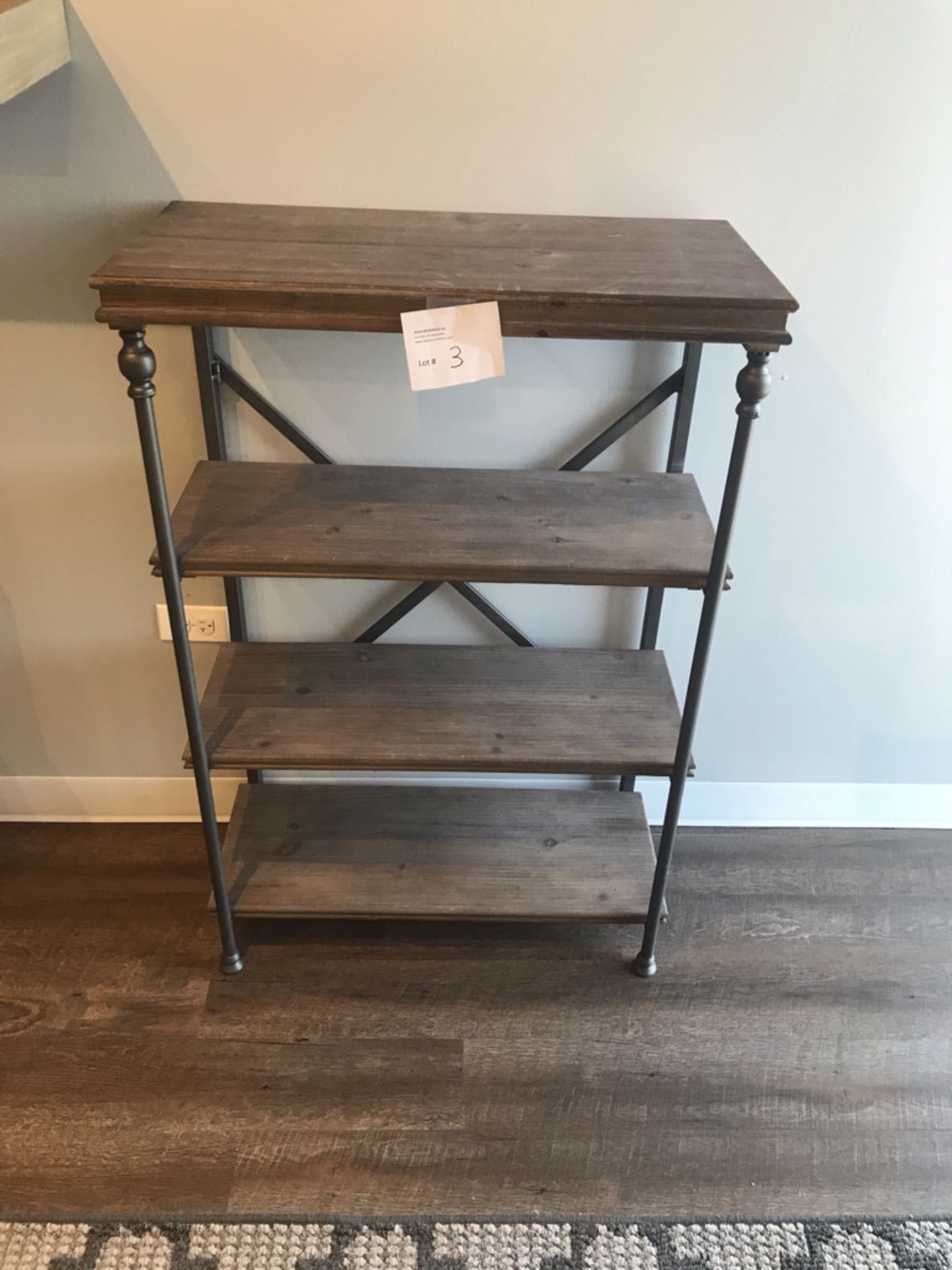 4-TIER WOOD AND METAL CONTRUCTED BOOK SHELF, APPROX 29X44X14 - Image 3 of 3