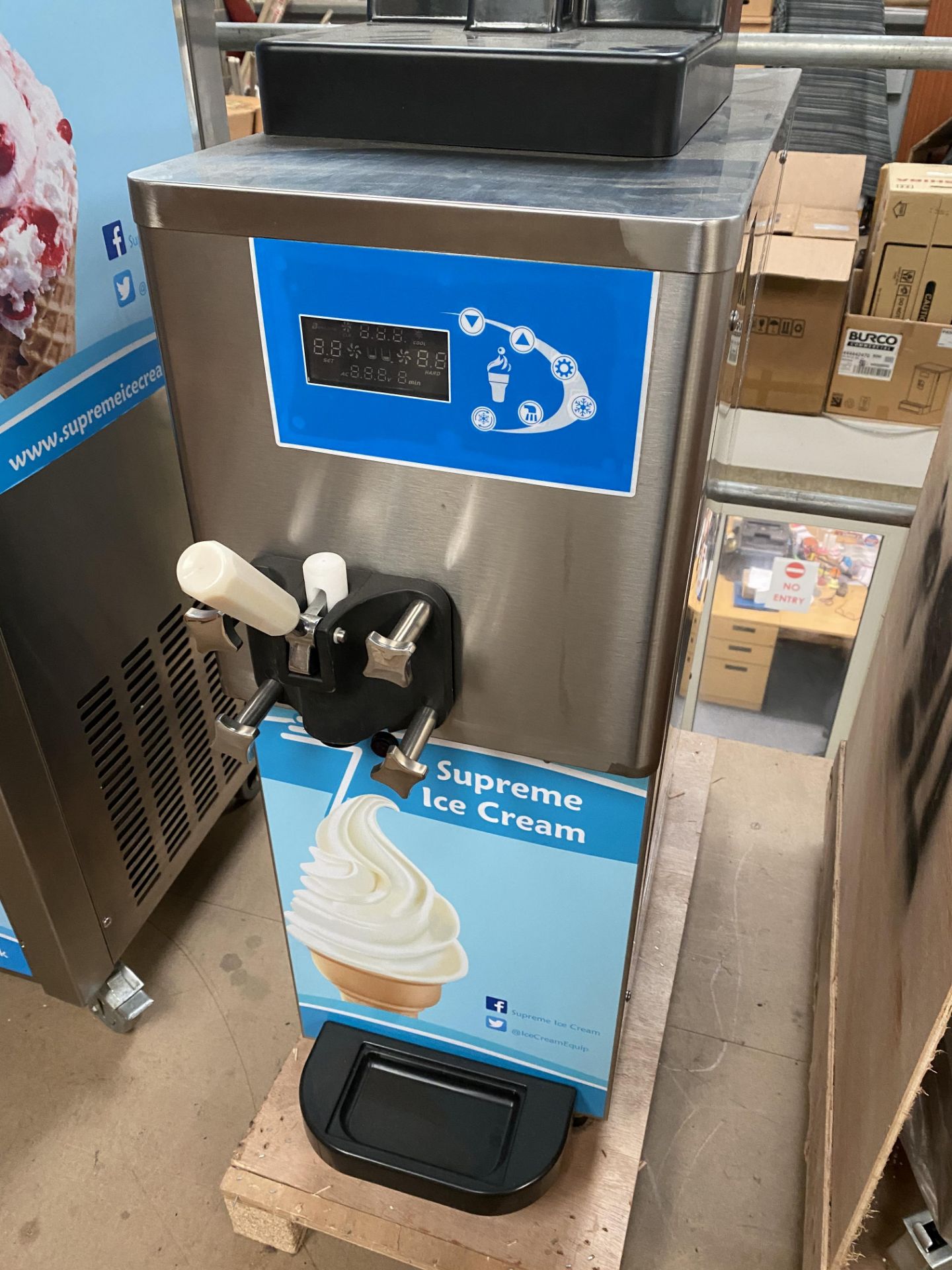 New Unused Single Ice Cream Machine, Pump