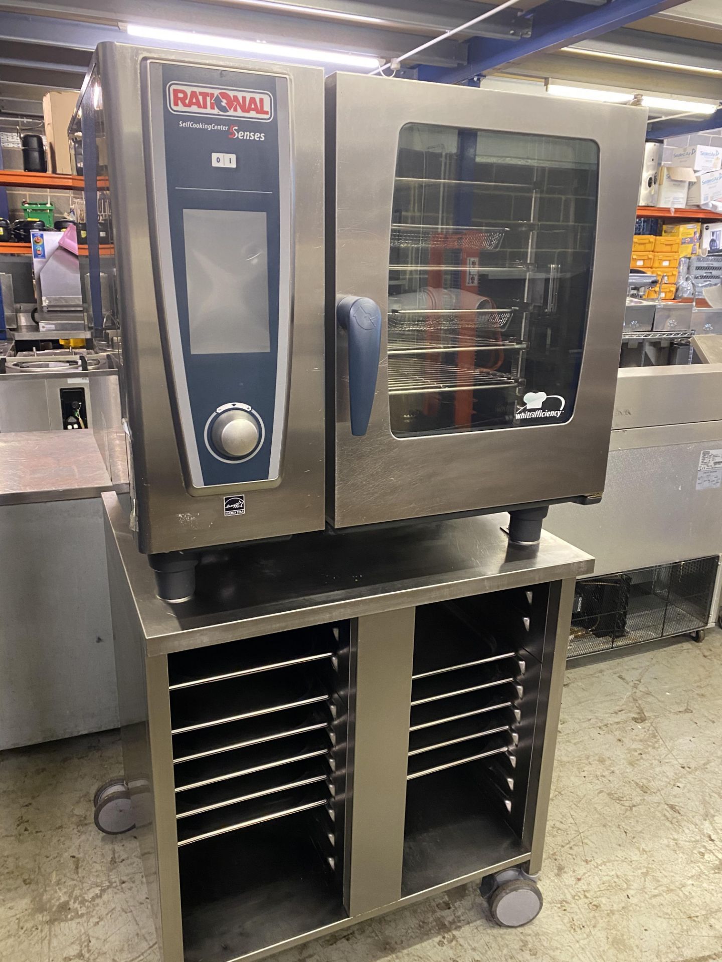 Rational White Efficiency 6 Grid Combi Steamer on Stand