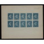 1886 COLOUR TRIAL PROOF SHEET FOR 25c BELGIAN CONGO