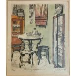 TWO SIGNED LIMITED EDITION PRINTS OF FURNITURE DESIGN - MOUNTED