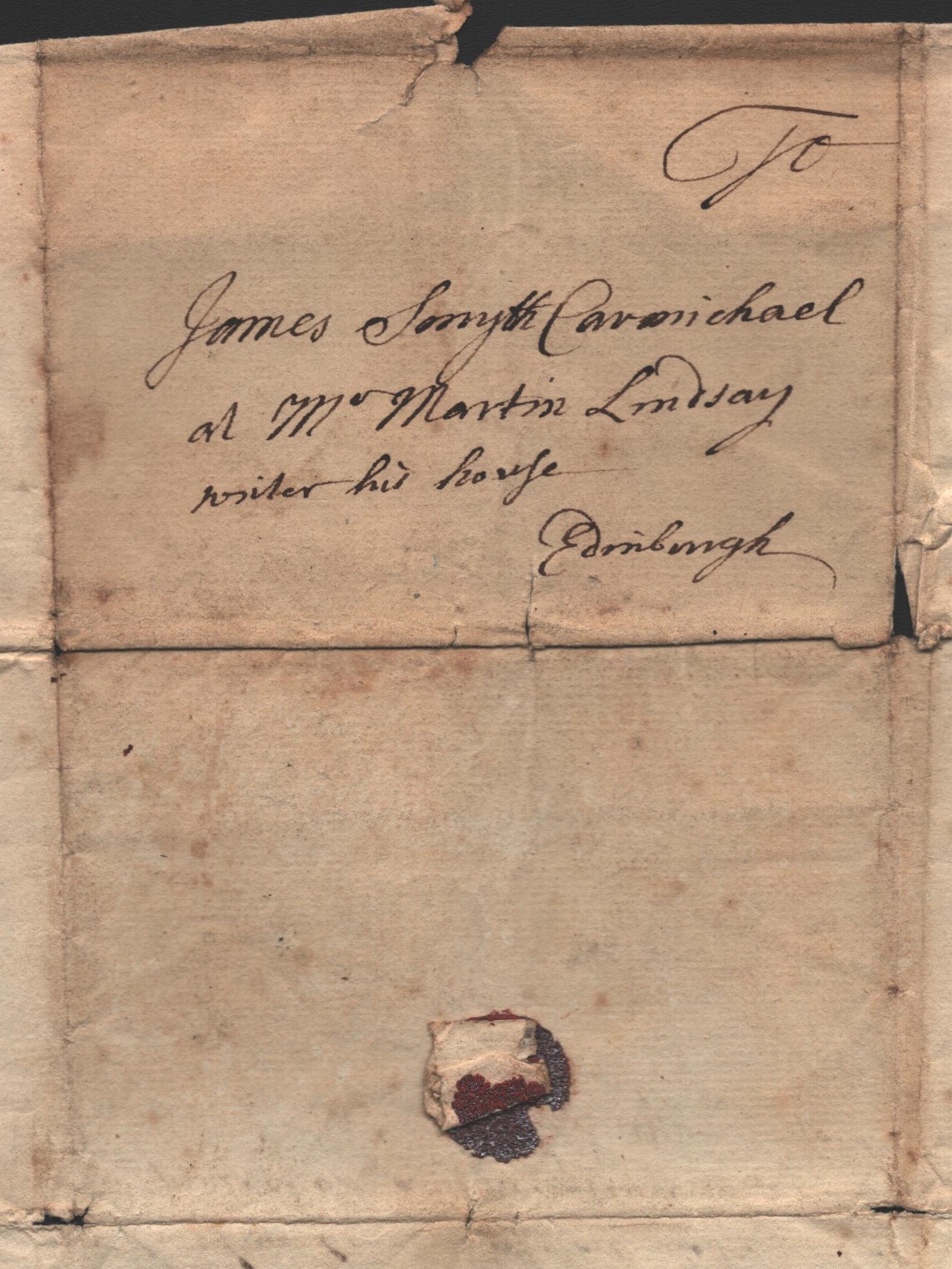 1758 PRE-STAMP ENTIRE LETTER TO EDINBURGH - Image 2 of 2