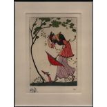 GEORGES BARBIER (1882-1932) THEATRE HAND-COLOURED ETCHING ON WOVE ca. 1912 ARTIST PROOF