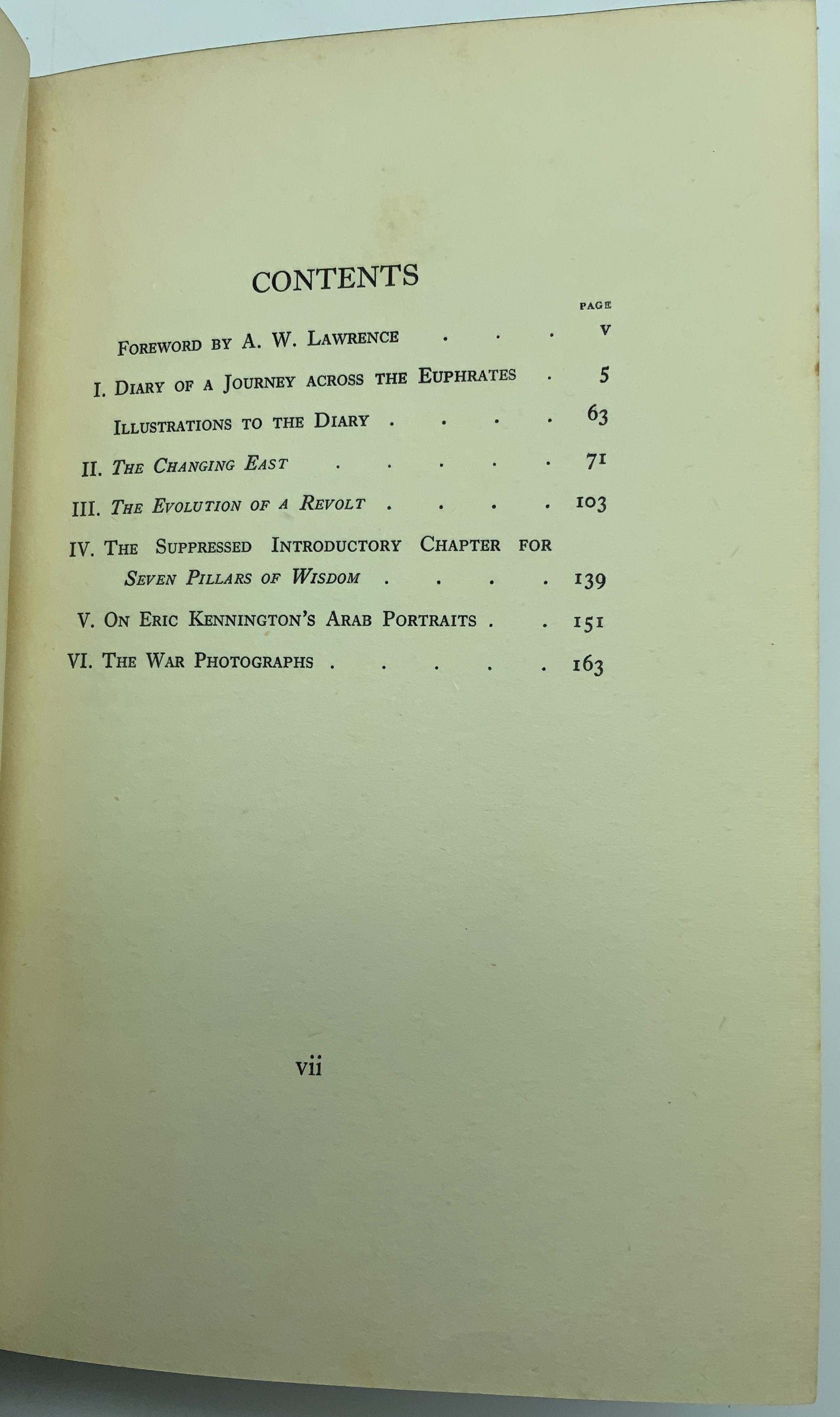 1939 ORIENTAL ASSEMBLY BY T.E. LAWRENCE PUBLISHED BY WILLIAMS AND NORGATE LTD LONDON - Image 6 of 10