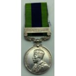 FIFTH INDIA GENERAL SERVICE MEDAL BAR NORTH WEST FRONTIER 1930/31 M721238 SJT E. CALEY R.A.S.C
