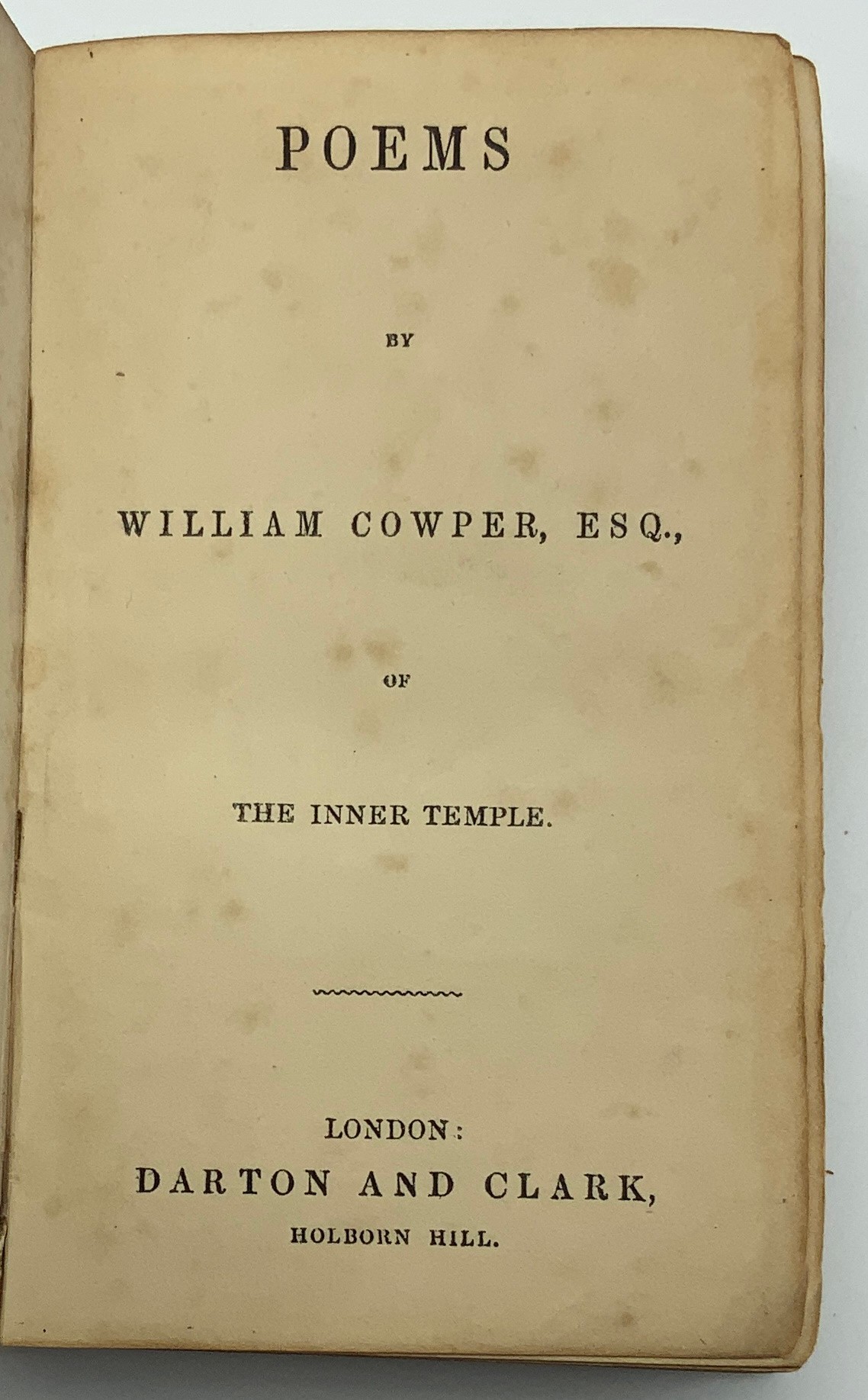 COWPER'S POEMS PUBLISHED BY DARTON & CLARK LONDON - Image 4 of 5