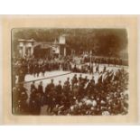 FIVE ANTIQUE PHOTOGRAPHS OF QUEEN VICTORIA FUNERAL PROCESSION