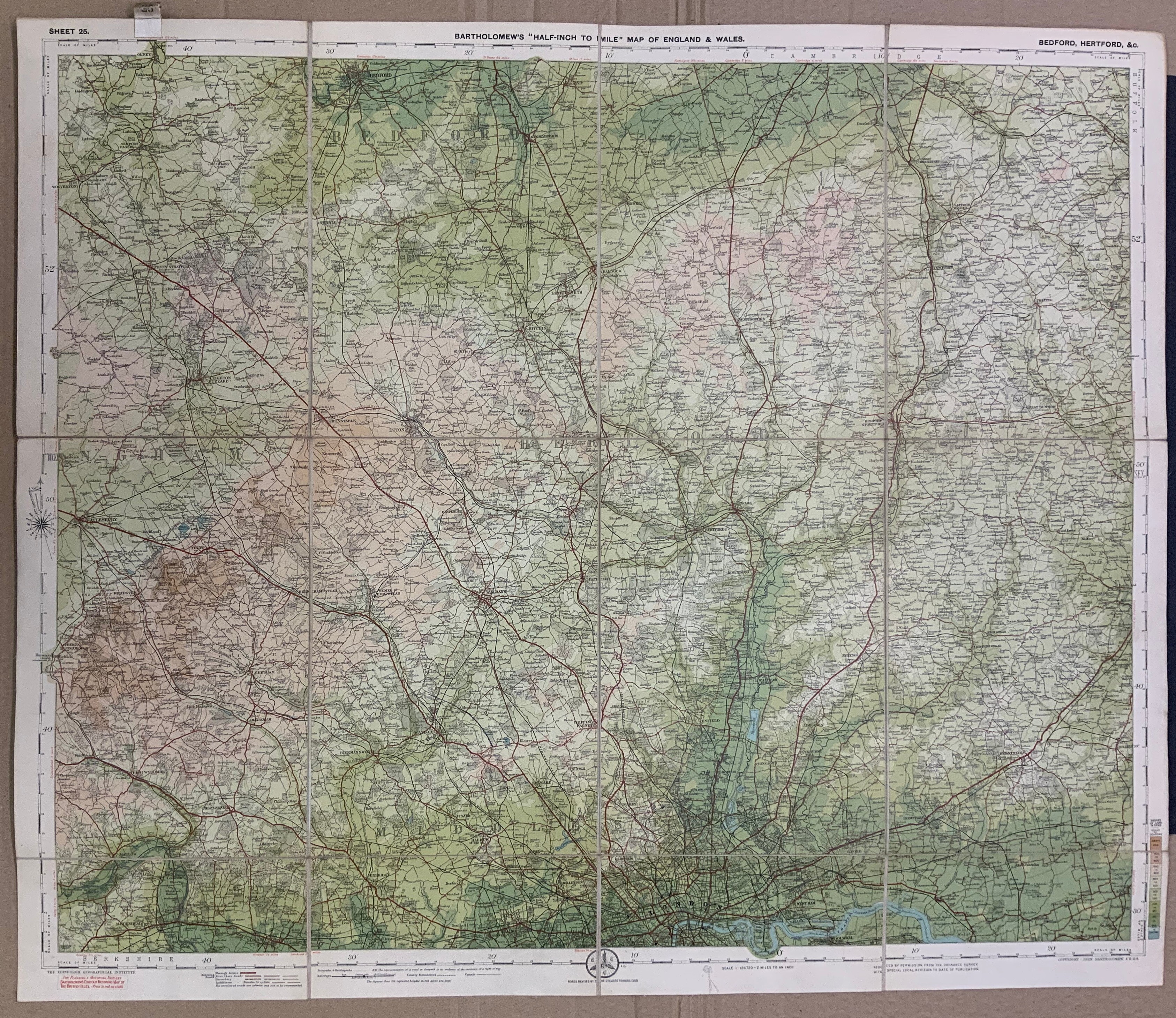 SELECTION OF FIFTEEN BARTHOLOMEW'S A HALF-INCH TO MILE MAPS OF ENGLAND AND WALES (PART 2) - Image 2 of 4