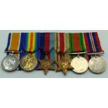 WWI AND WWII GROUP OF SIX MEDALS SOME AWARDED TO 515671 PTE.L.A.G. BLACK. 14-LON.R