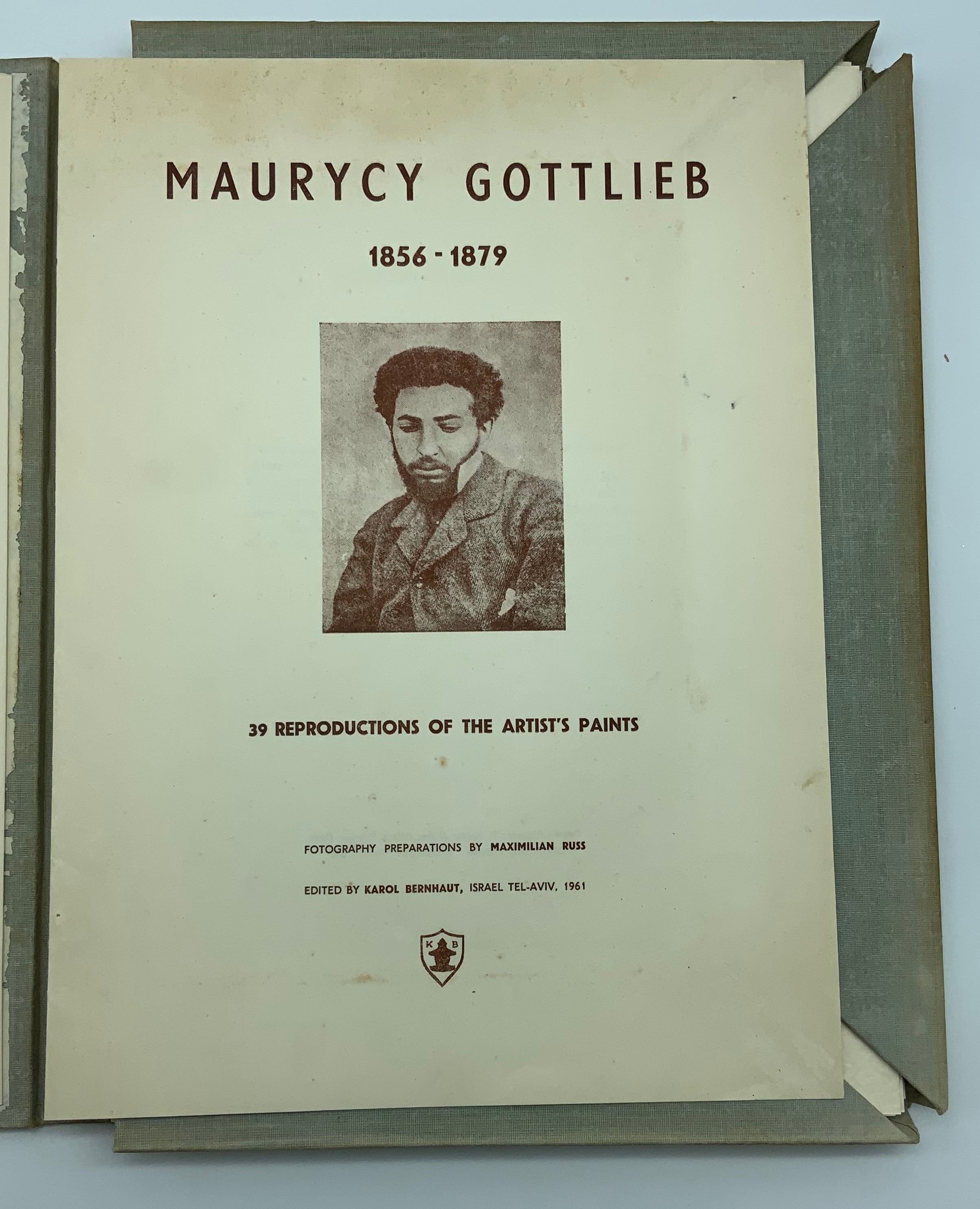 1961 MAURYCY GOTTLIEB (1856-1879) BOOK FOLIO CONTAINING 38 OF 39 REPRODUCTIONS OF THE ARTIST PAINTS - Image 2 of 4