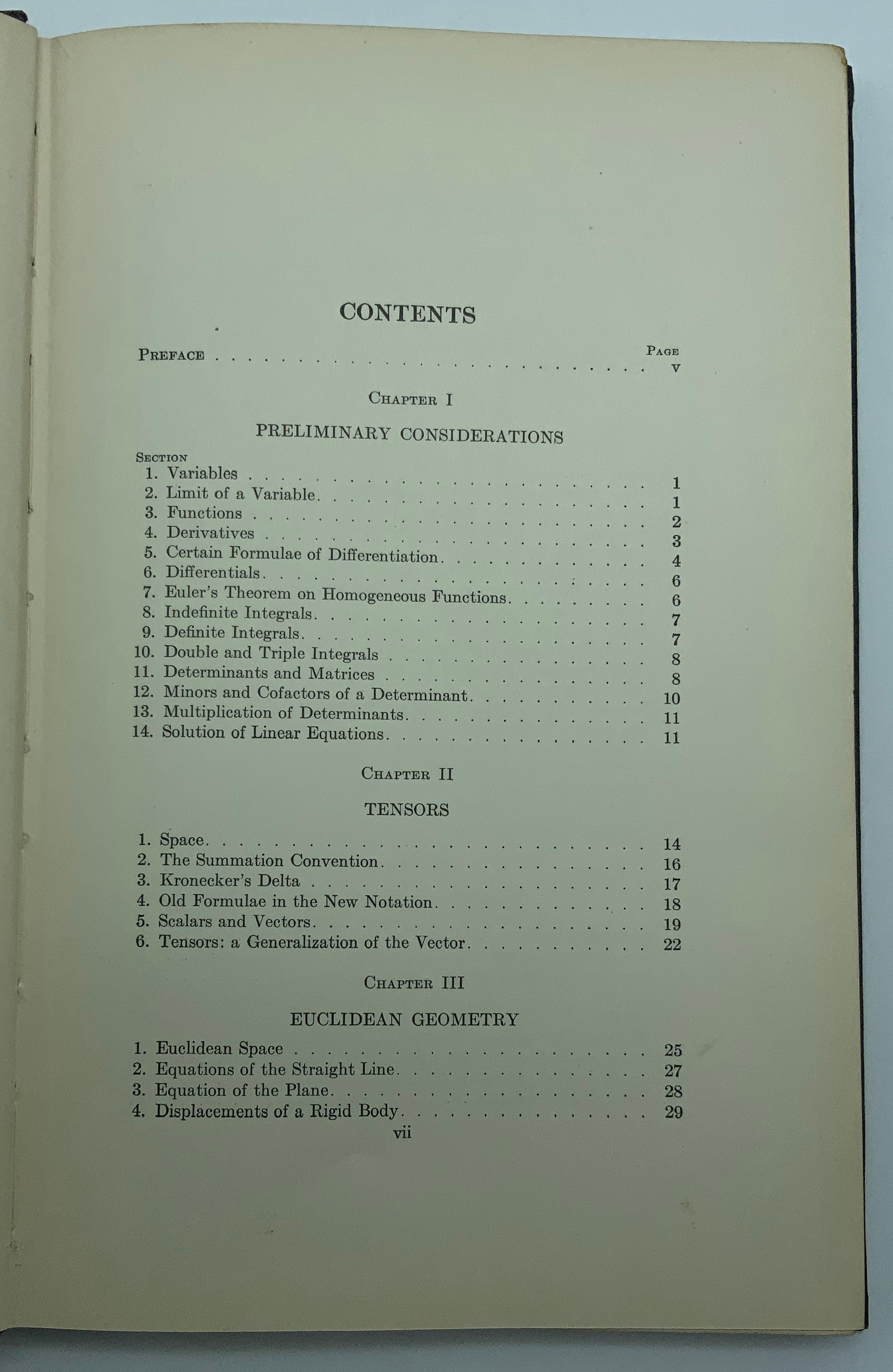 THE ELEMENTARY THEORY OF TENSORS BY TRACY YERKES THOMAS 1931 - Image 3 of 5