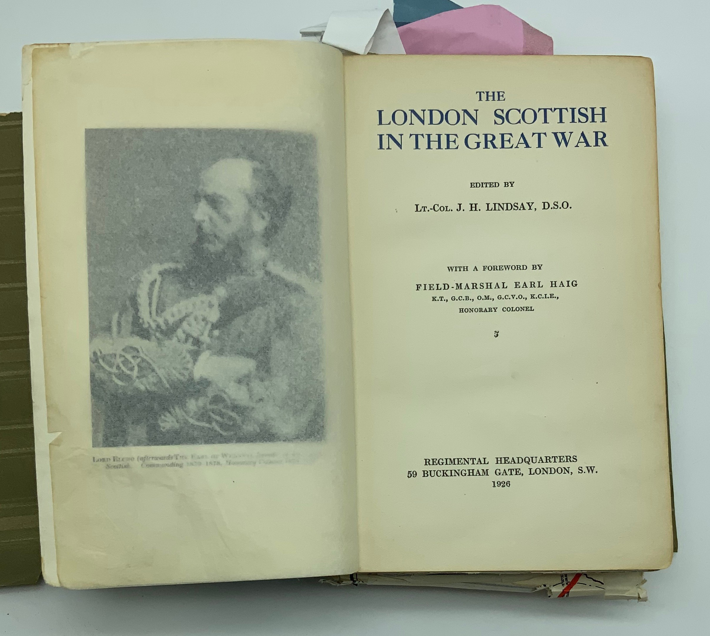 THREE BOOKS ABOUT THE LONDON SCOTTISH IN THE GREAT WAR VARIOUS EDITIONS INCLUDING SOME EPHEMERA - Image 12 of 12