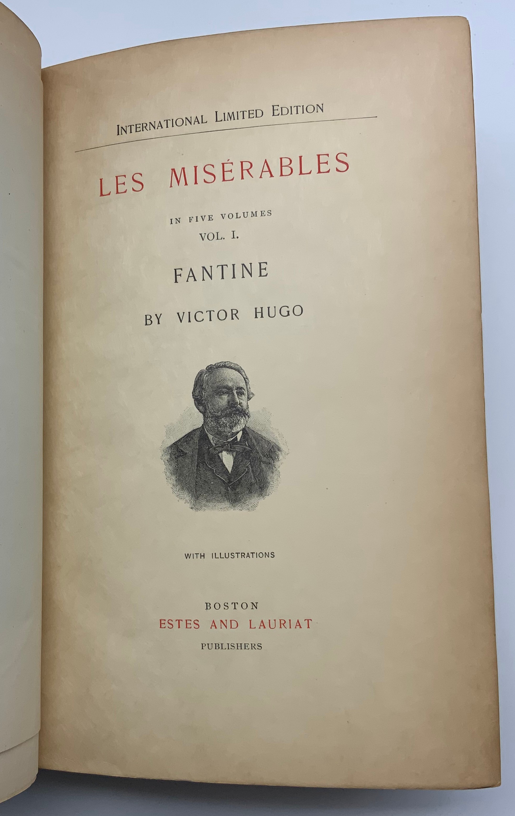 LES MISERABLES BY VICTOR HUGO INTERNATIONAL LIMITED EDITION 325/1000 IN FIVE VOLUMES