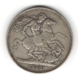 LARGE SILVER COIN 1888 QUEEN VICTORIA