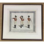 FRAMED OUTSIDE HALF HANGER. HANGING GUARD. INSIDE HALF HANGER PRINT BY THOMAS ROWLANDSON