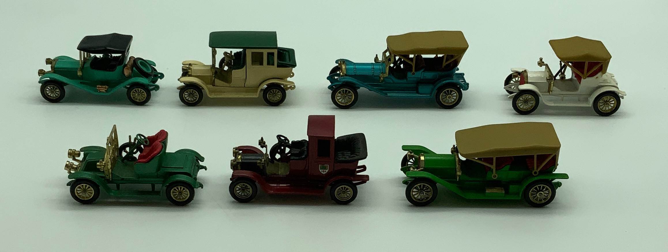 SEVEN VINTAGE CARS MATCHBOX TOYS, BOXED 1960s