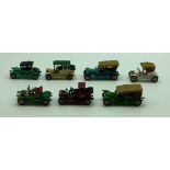 SEVEN VINTAGE CARS MATCHBOX TOYS, BOXED 1960s