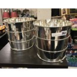 PAIR SILVER PLATED BARREL WINE COOLERS