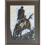 Christopher J Keogh. Irish. Gouache. A Rider and Horse. Signed.