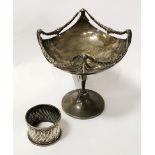 HM SILVER RAISED DISH & HM SILVER NAPKIN HOLDER