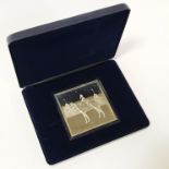 HALLMARKED STERLING SILVER THE QUEEN OFFICIAL BIRTHDAY INGOT IN PRESENTATION CASE WITH CERTIFICATE