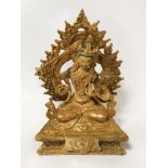 GILT BRONZE BUDDHIST FIGURE