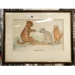 FRAMED LOUIS WAIN WATERCOLOUR