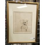 FRAMED LOUIS WAIN INK SKETCH