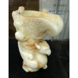 WHITE JADE BIRD VASE - 20CM HEIGHT