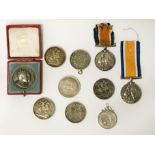 SELECTION OF SILVER COINS & MEDALS