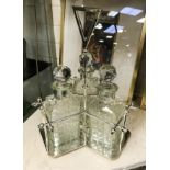 SILVER PLATE & GLASS DRESSER STYLE TANTALUS