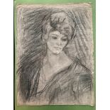 Albert De Belleroche 1864-1944. French. “Signed Pencil Drawing of a Lady & Another Drawing