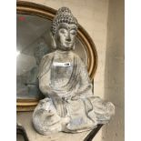 GREY SEATED GARDEN BUDDHA