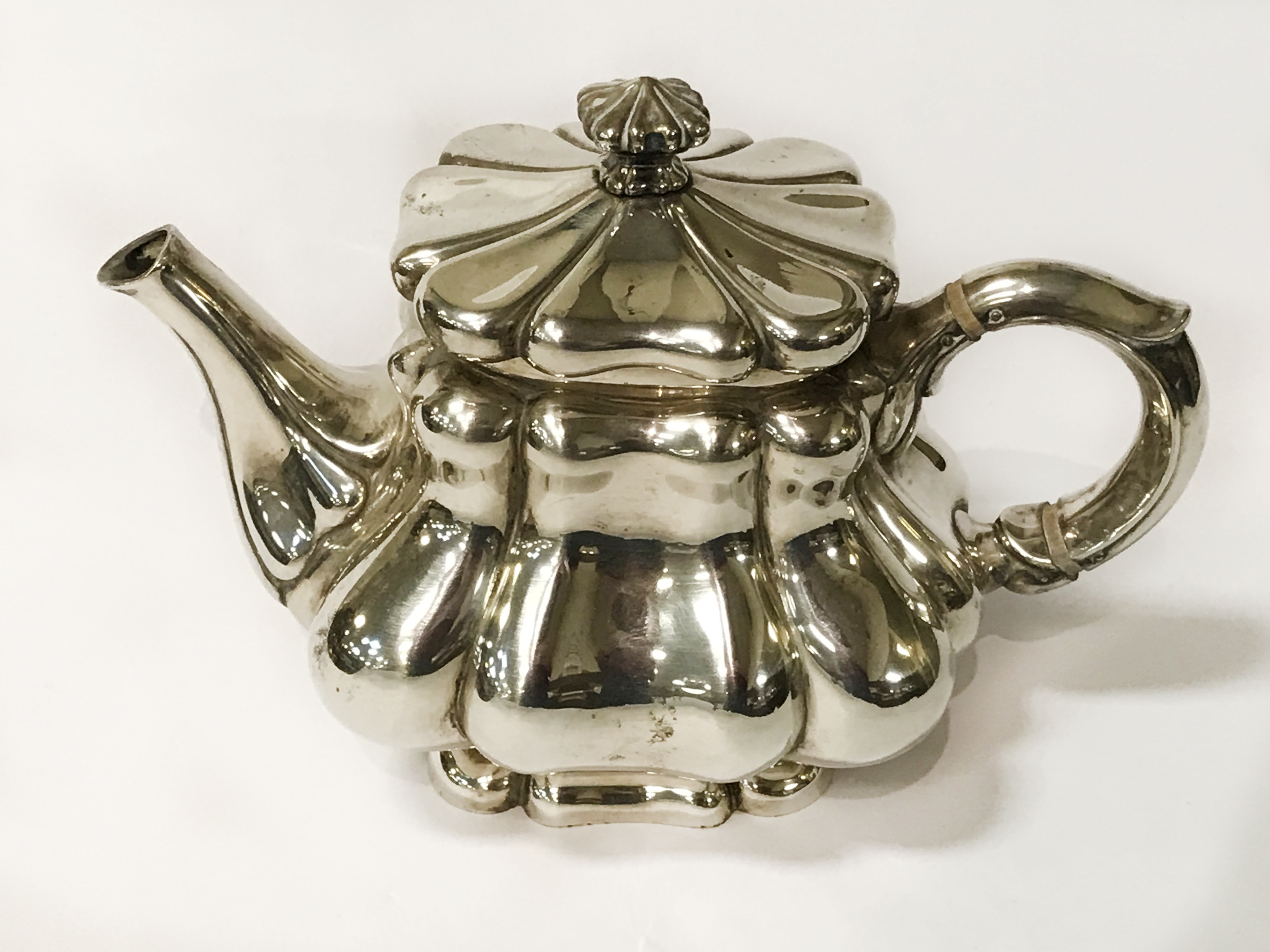 FIVE PIECE MATCHING GERMAN 800 SILVER TEA SET & TRAY BY KOCH & BERGFELD - Image 12 of 22