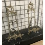 PAIR LARGE BRASS EASELS