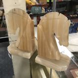 PAIR ALABASTER HORSE BOOKENDS