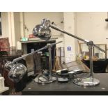 PAIR OF CHROME ADJUSTABLE LAMPS