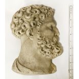 EARLY MARBLE HEAD PLAQUE, RECOVERED IN THE 1950s BY ROYAL NAVY DIVER FROM THE SEA