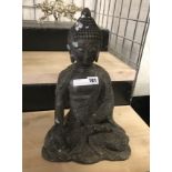 LARGE BRONZE SEATED BUDDHIST FIGURE