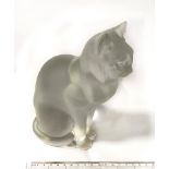 LALIQUE SEATED CAT IN EXCELLENT CONDITION